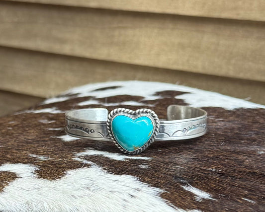 Turquoise Heart Cuff *Native