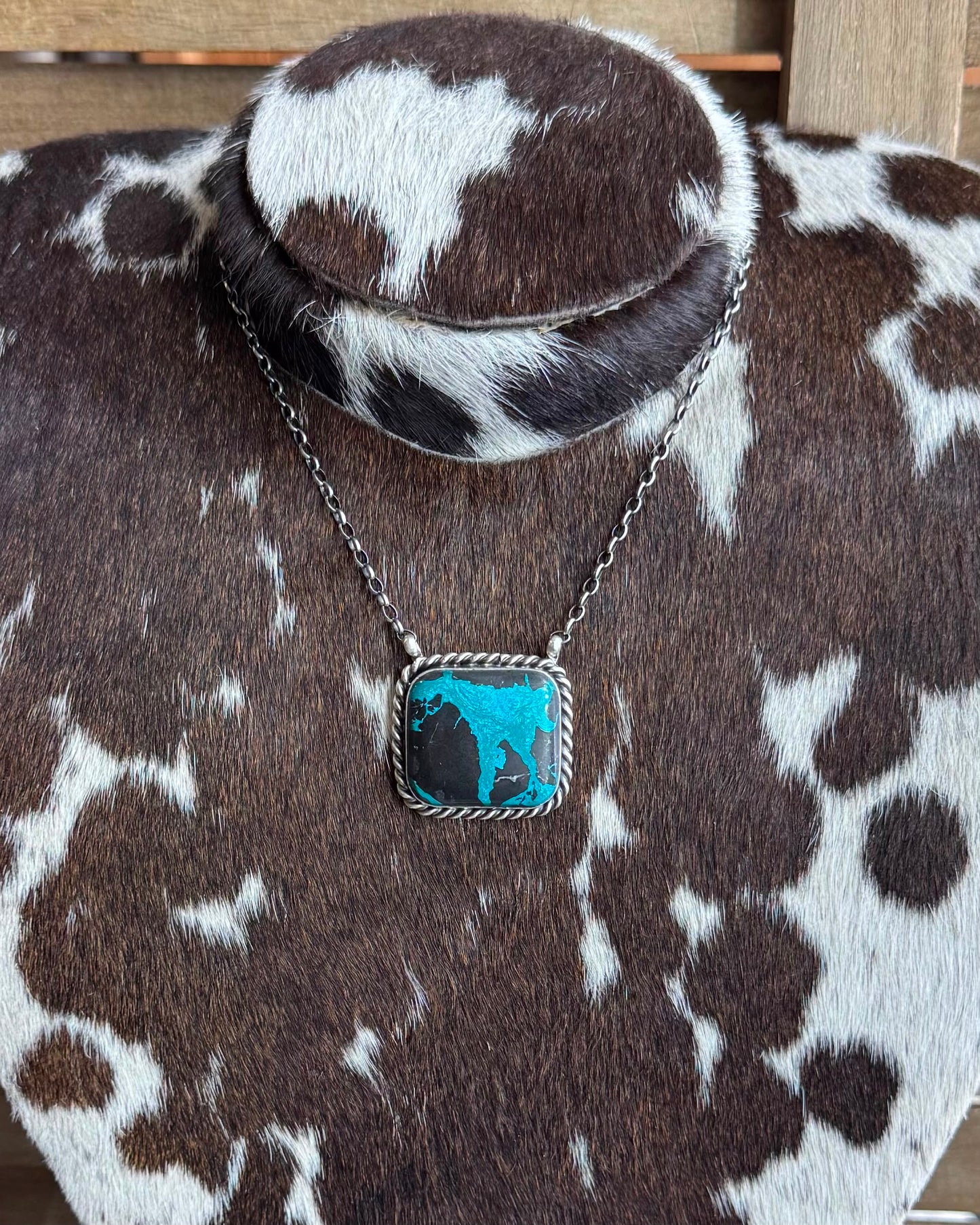 Black Buffalo Square Necklace *Native