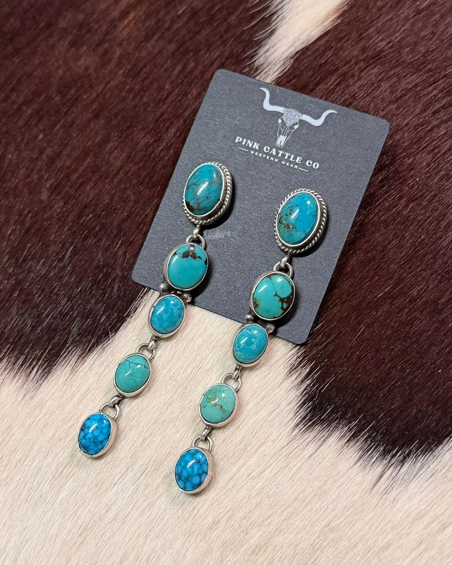 Kingman 5 Stone Dangle Earrings *Native