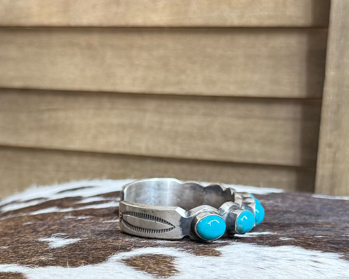 Blue Kingman 7 Stone Cuff *Native