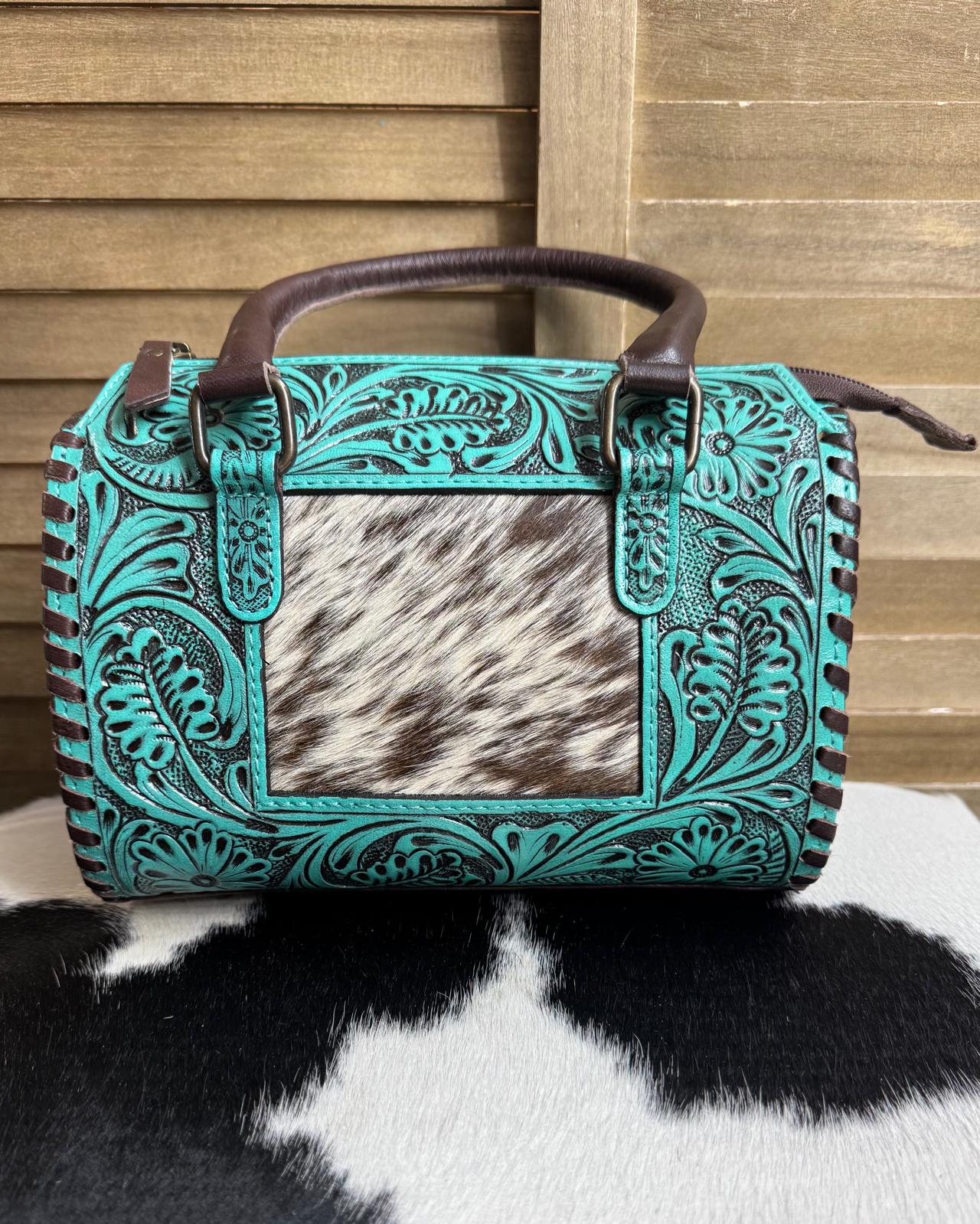 Small Turquoise Cowhide Speedy