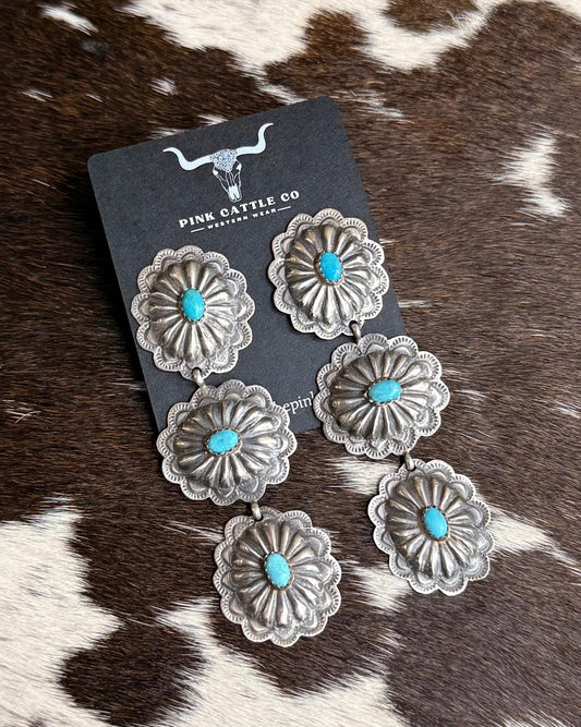 Rita Lee Concho Kingman Dangle Earrings *Native