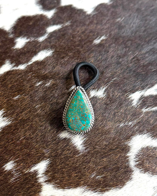 Turquoise Teardrop Hair Tie *Native