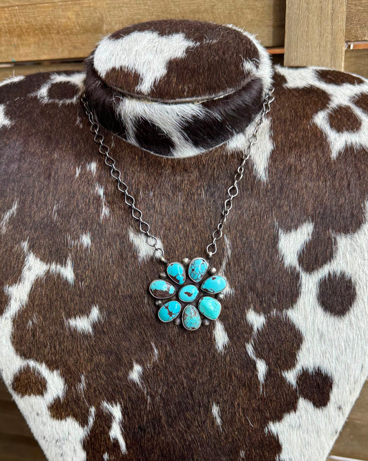 Egyptian Turquoise Full Cluster Necklace*Native