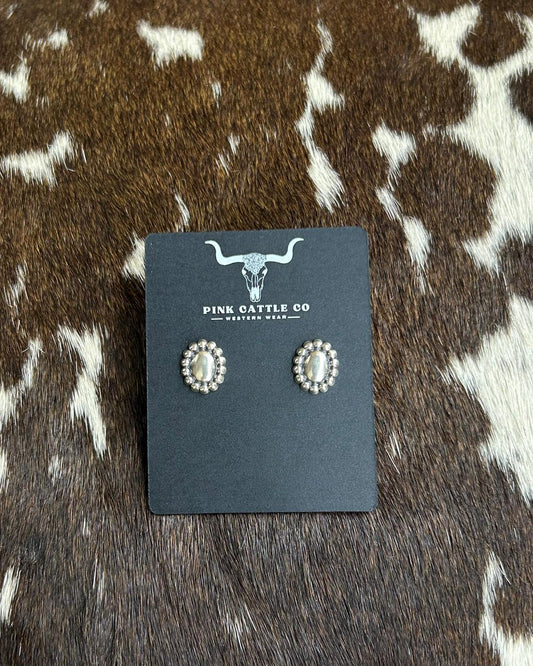 Sterling Mini Concho Earrings *Native