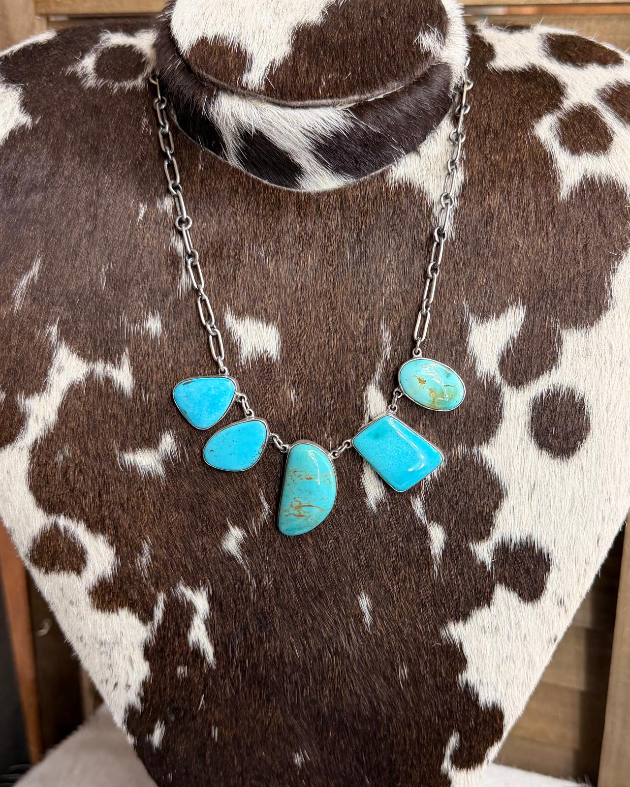19" Federico Jimenez Multi Shape Drop Necklace