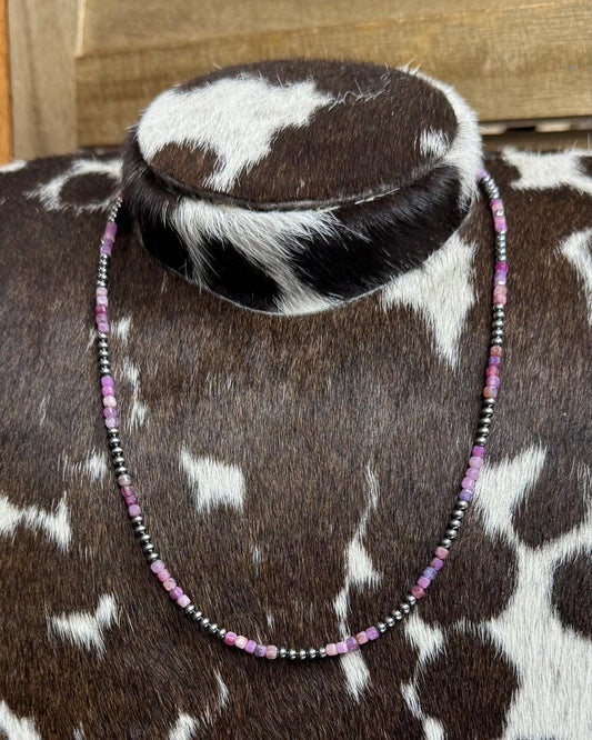 19" Purple Pearl Stacker Necklace
