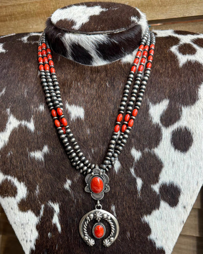 Coral Naja Multi Strand Necklace *Native