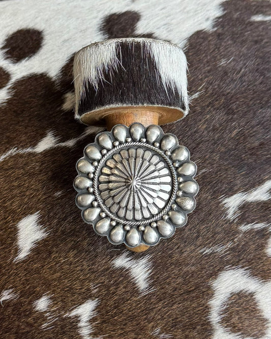 Round Silver Scalloped Adj. Ring *Native
