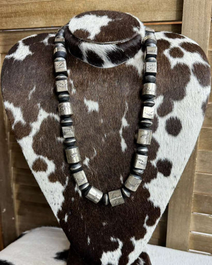 Hand Stamped Barrel and Round Pearl Set *Native