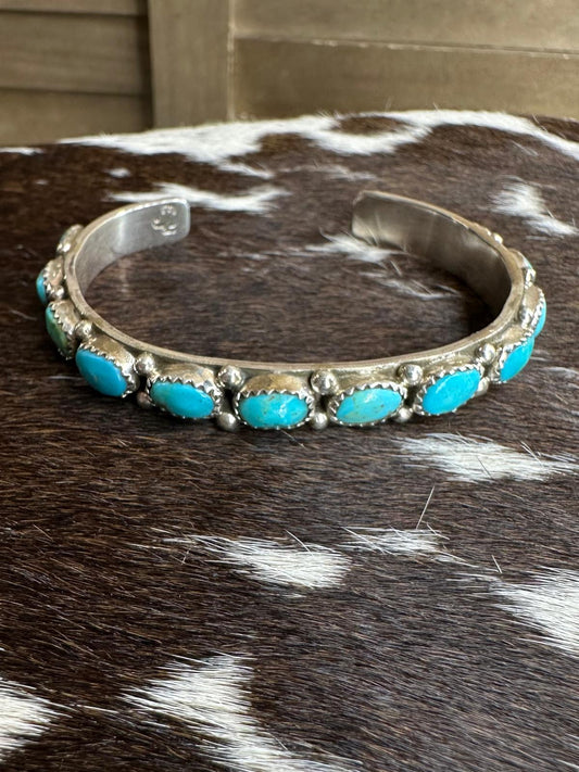 Multi Oval Turquoise Cuff