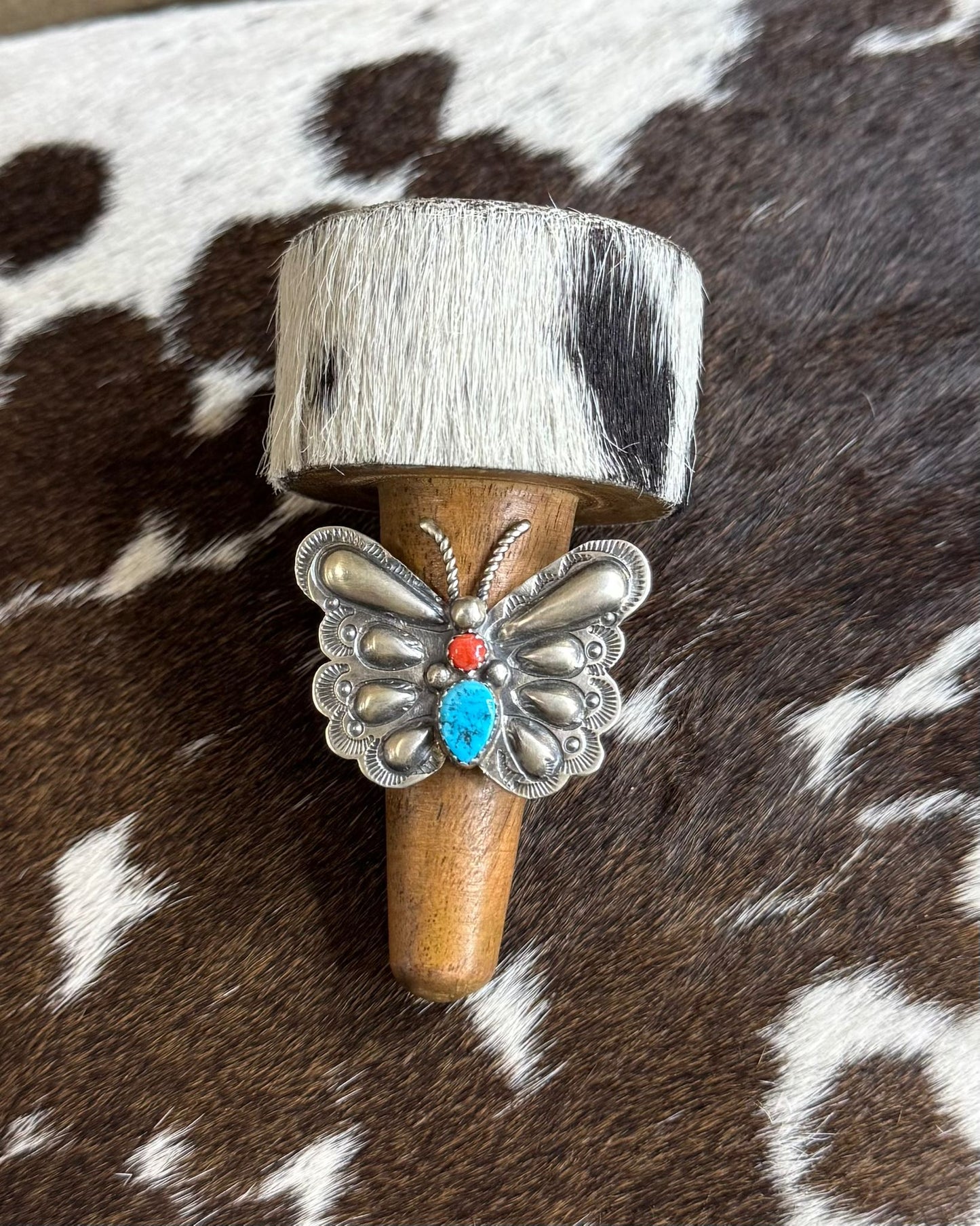 Turquoise & Coral Butterfly Ring *Native