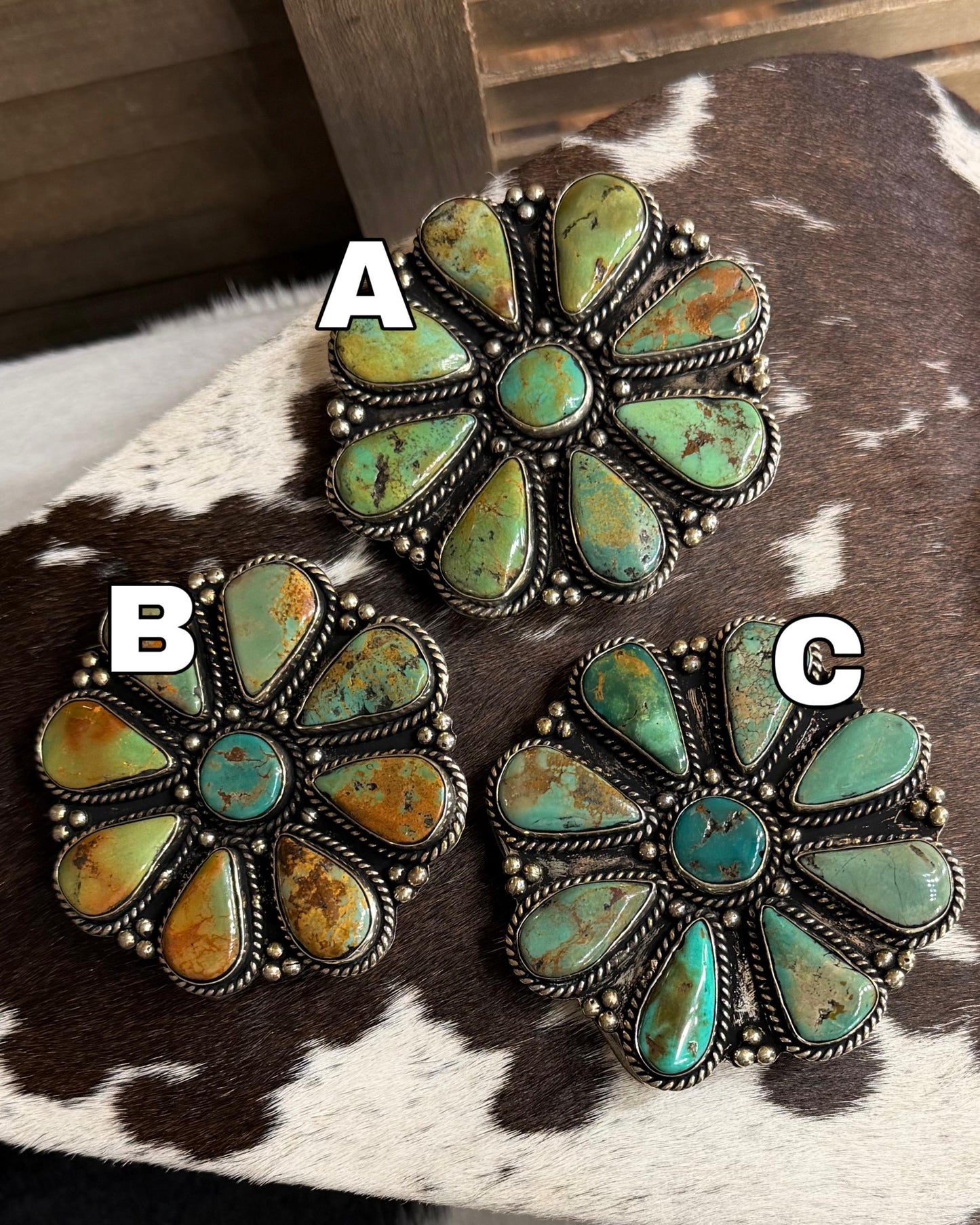 German Silver Tiber Turquoise Buckle