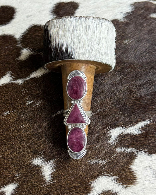 Purple Spiny 3 Stone Ring *Native