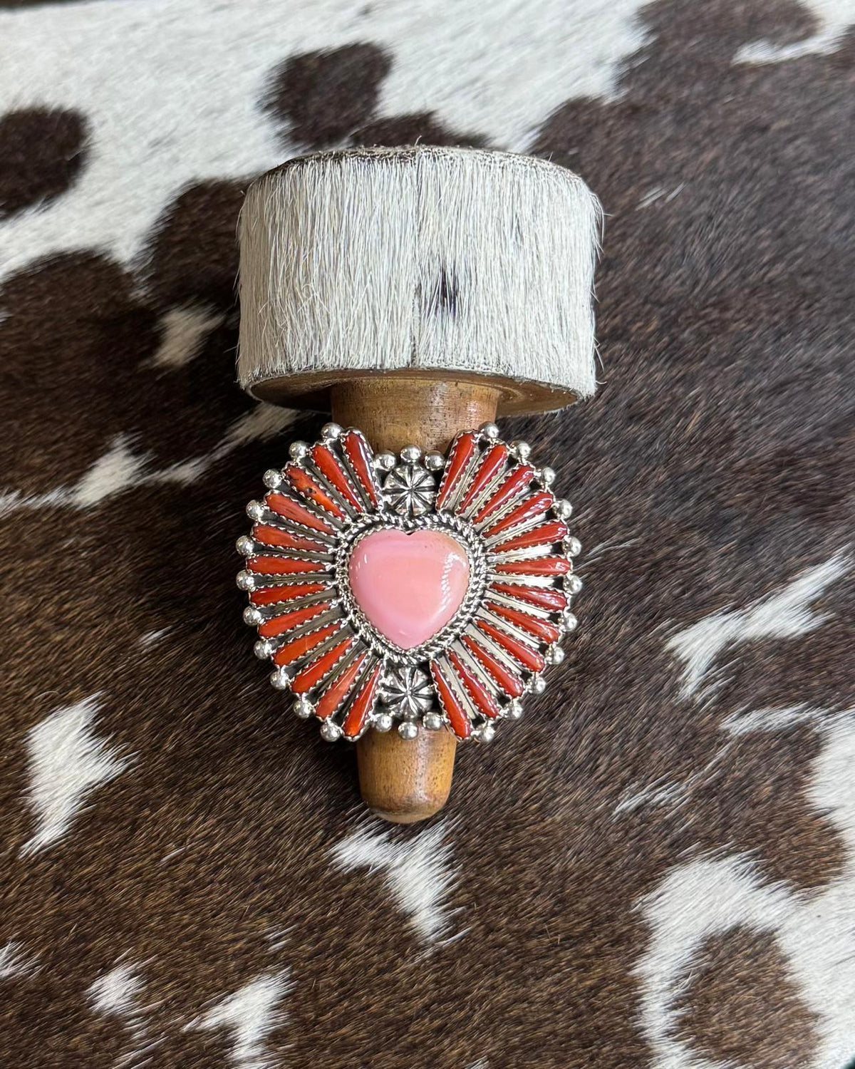 Sz 8.5 Pink Conch & Coral Ring *Native