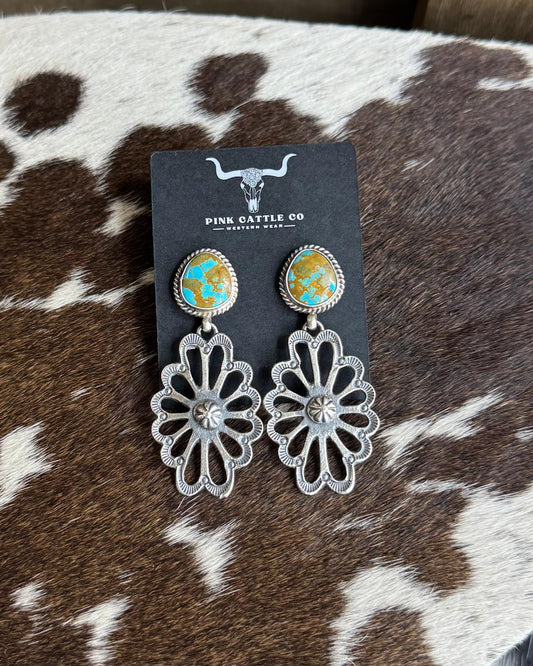 Kingman Flower Starburst Earring *Native