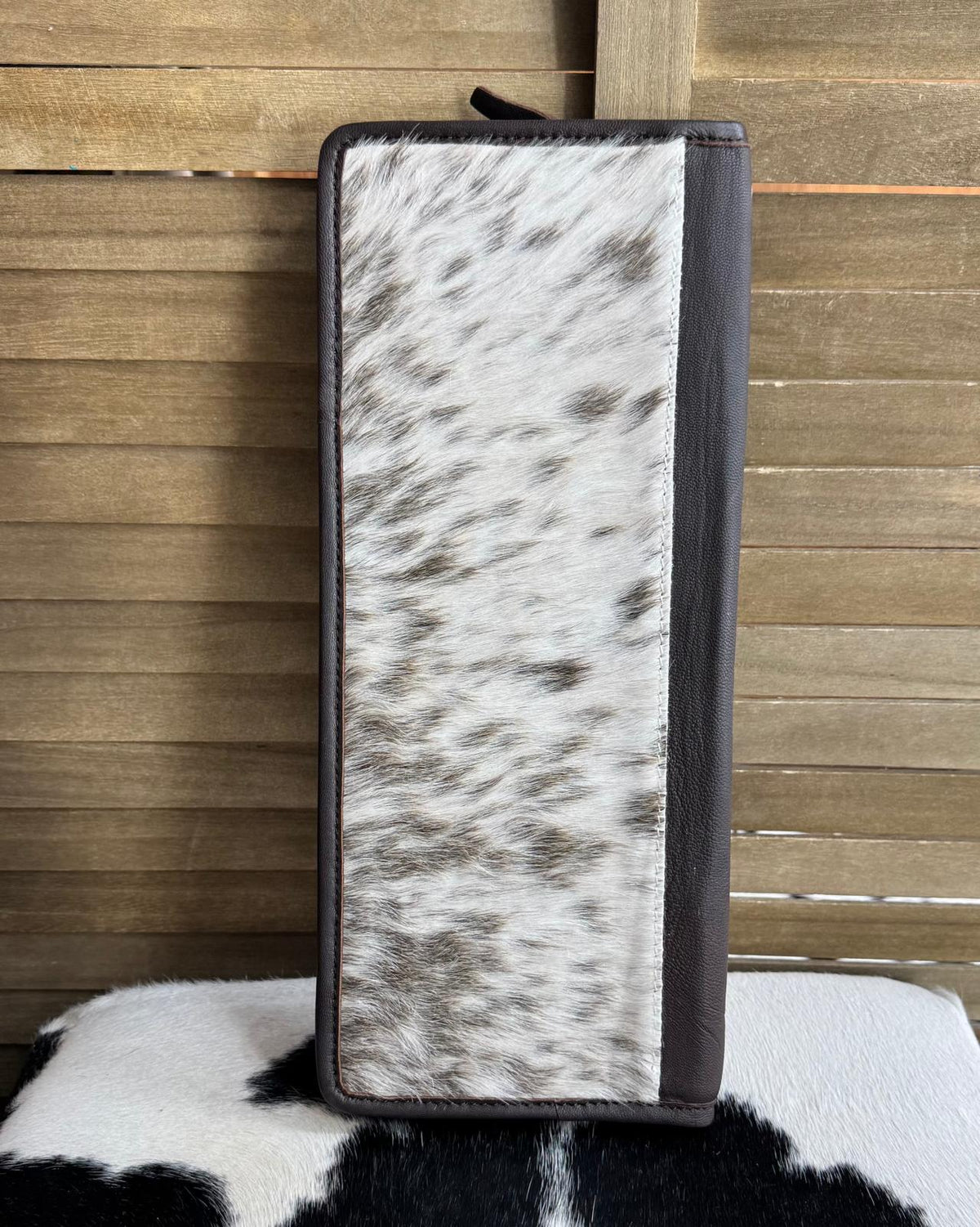 Cowhide & Tooled Travel Jewelry Case *Chocolate Brown