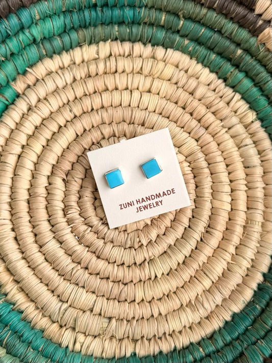 Mini Turquoise Square Stud *Native