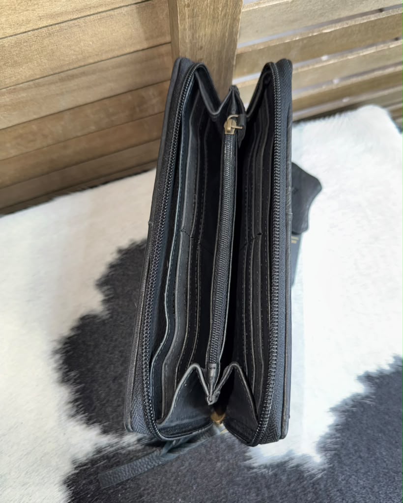 Checkered Cowhide Wallet