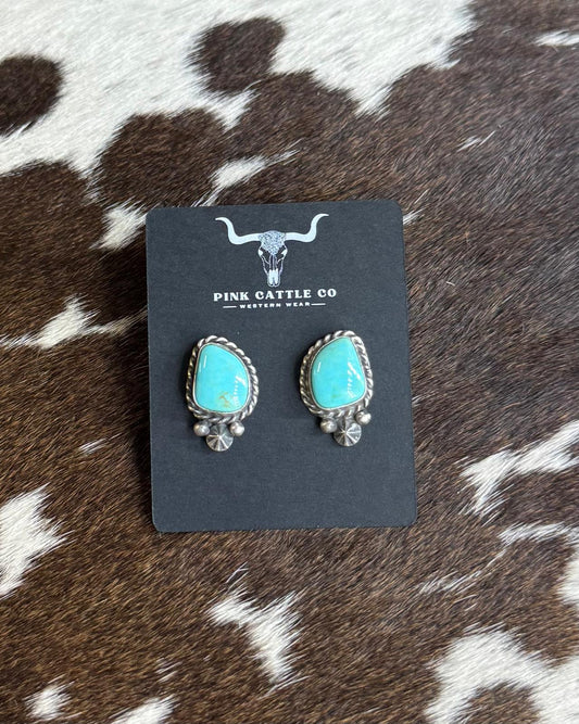 Mini Kingman Turquoise Starburst Stud *Native