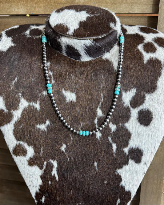 19" 5mm Turquoise & Pearl Stacker *NonNative