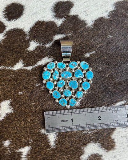 Turqouise Pebbled Heart Pendant  *Native