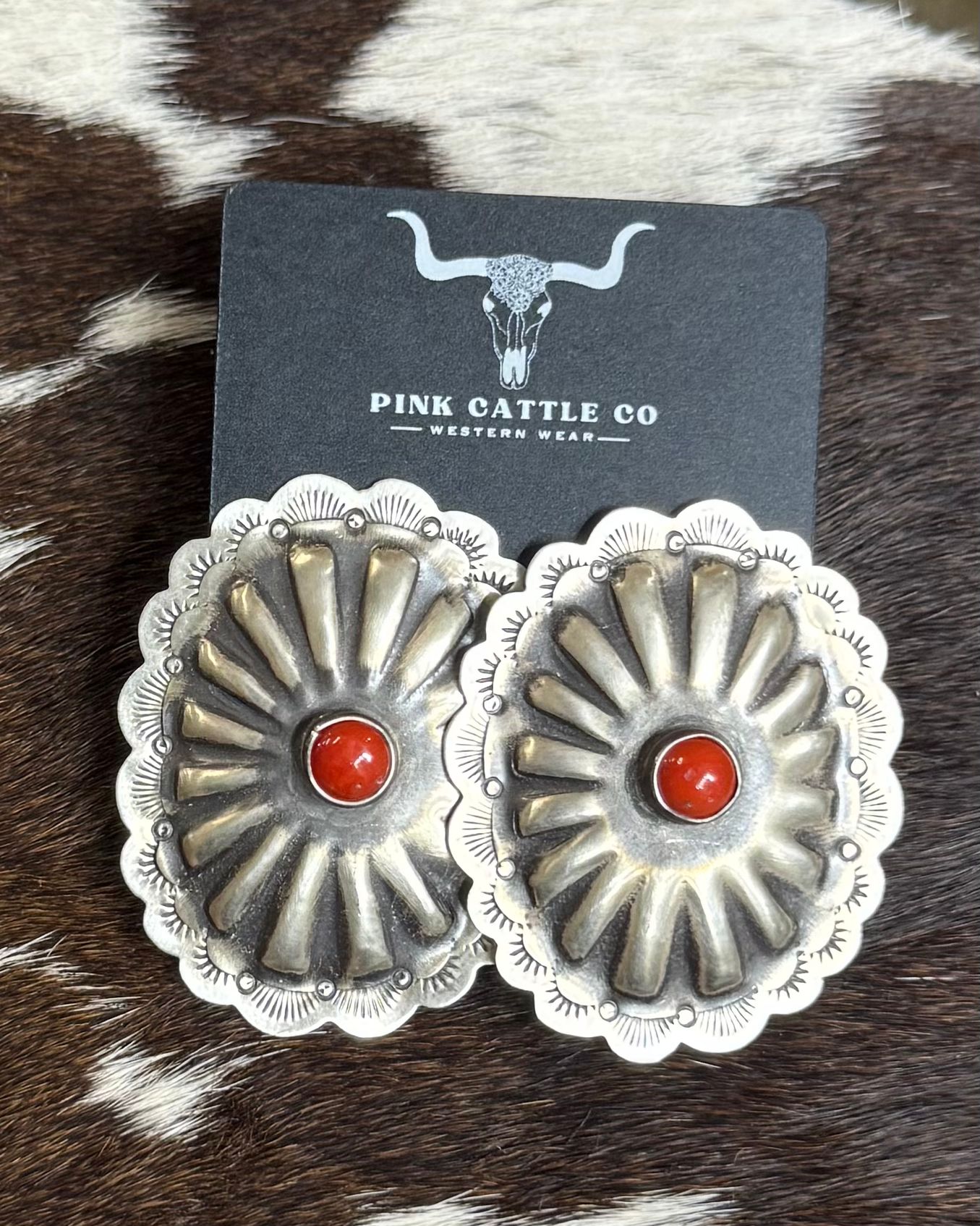 Coral Concho Earrings *Native