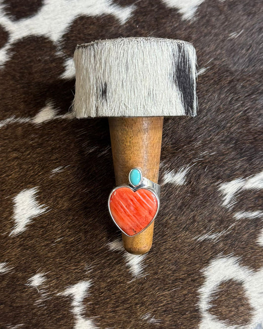 Federico Jimenez Red Spiny Heart Ring