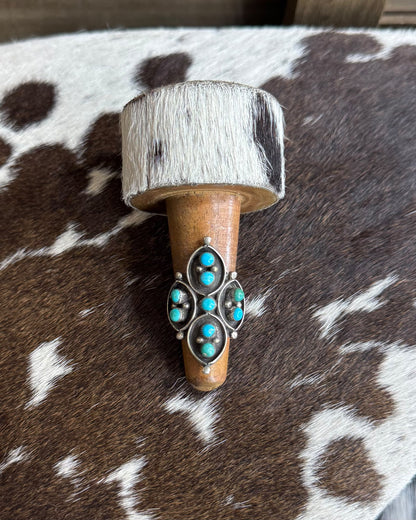 Sz 6 Vintage Turquoise Petal Ring *Native