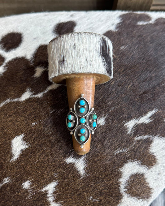 Sz 6 Vintage Turquoise Petal Ring *Native
