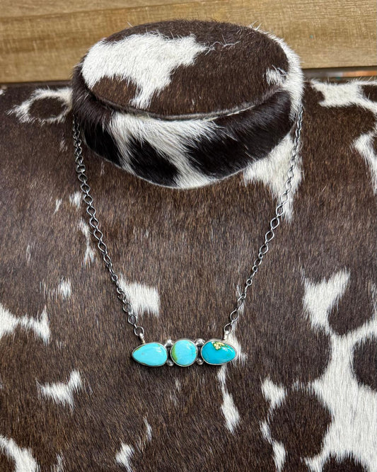 19.5” Sonoran Gold 3 Stone Necklace *Native