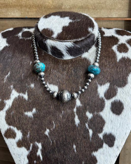 17" 20mm Pearl & Turquoise Stacker *NonNative