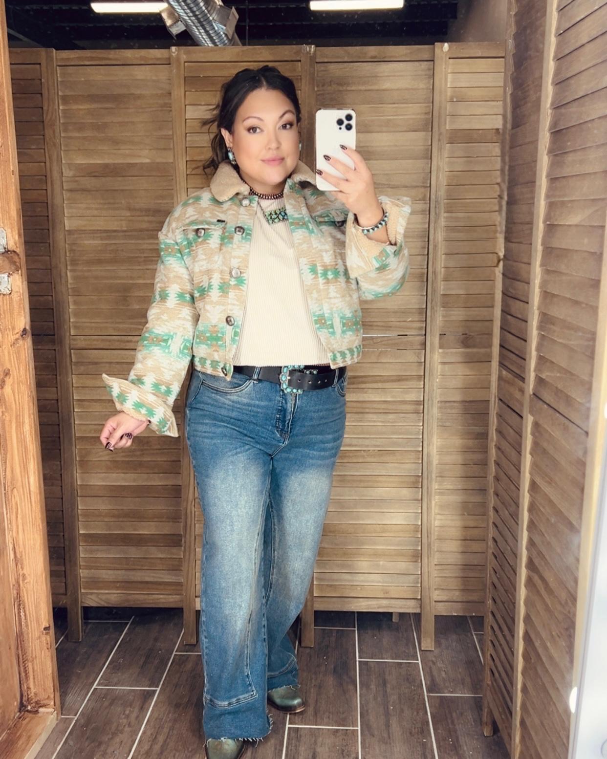 Southwestern Cozy Crop Jacket