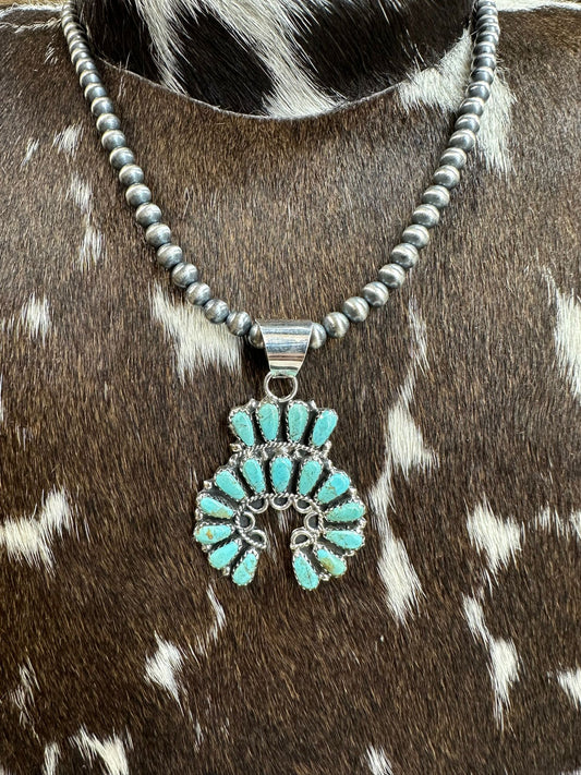 Zeita Begay Naja & 5mm Pearl 16” Necklace *Native