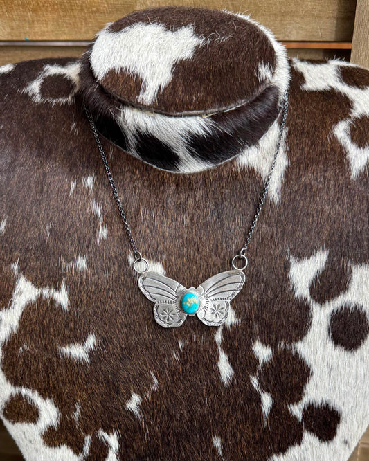 Blue Butterfly Necklace  *Native