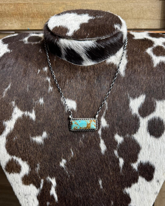 17" Turquoise Bar Necklace *Native