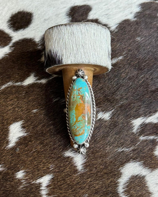 Long Oval Turquoise Ring *Native