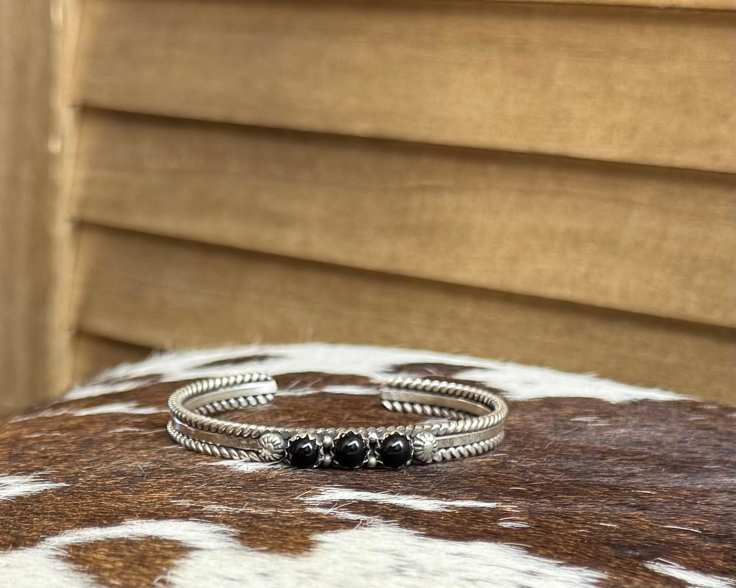 3 Stone Black Onyx Simple Cuff *Native