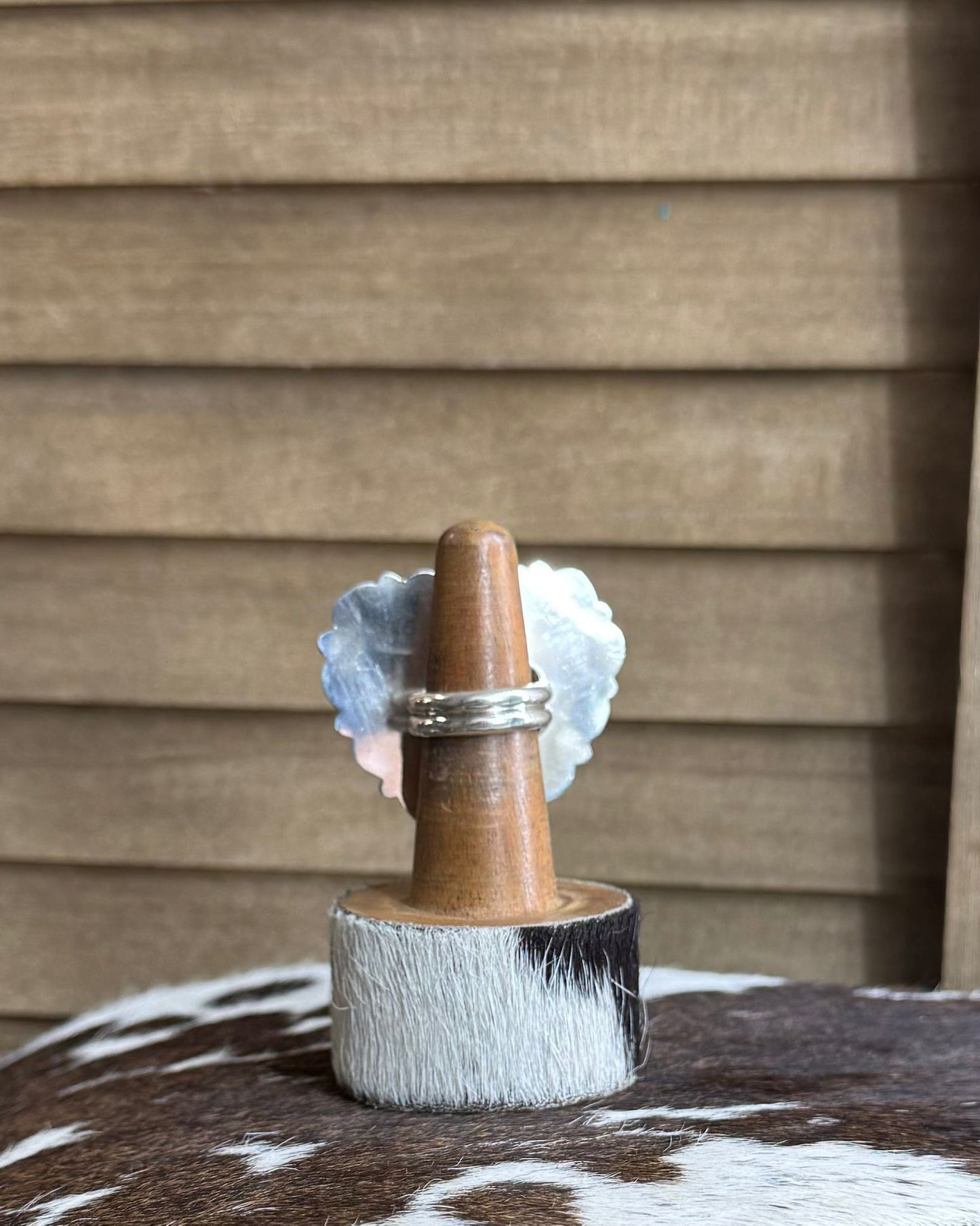 Blue Pebbled Turquoise Adj Ring *Native