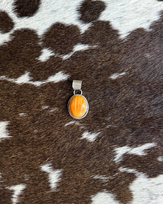 Orange Spiny Round Pendant *Native