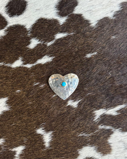 Silver One Stone Heart Pin/Pendant *Native