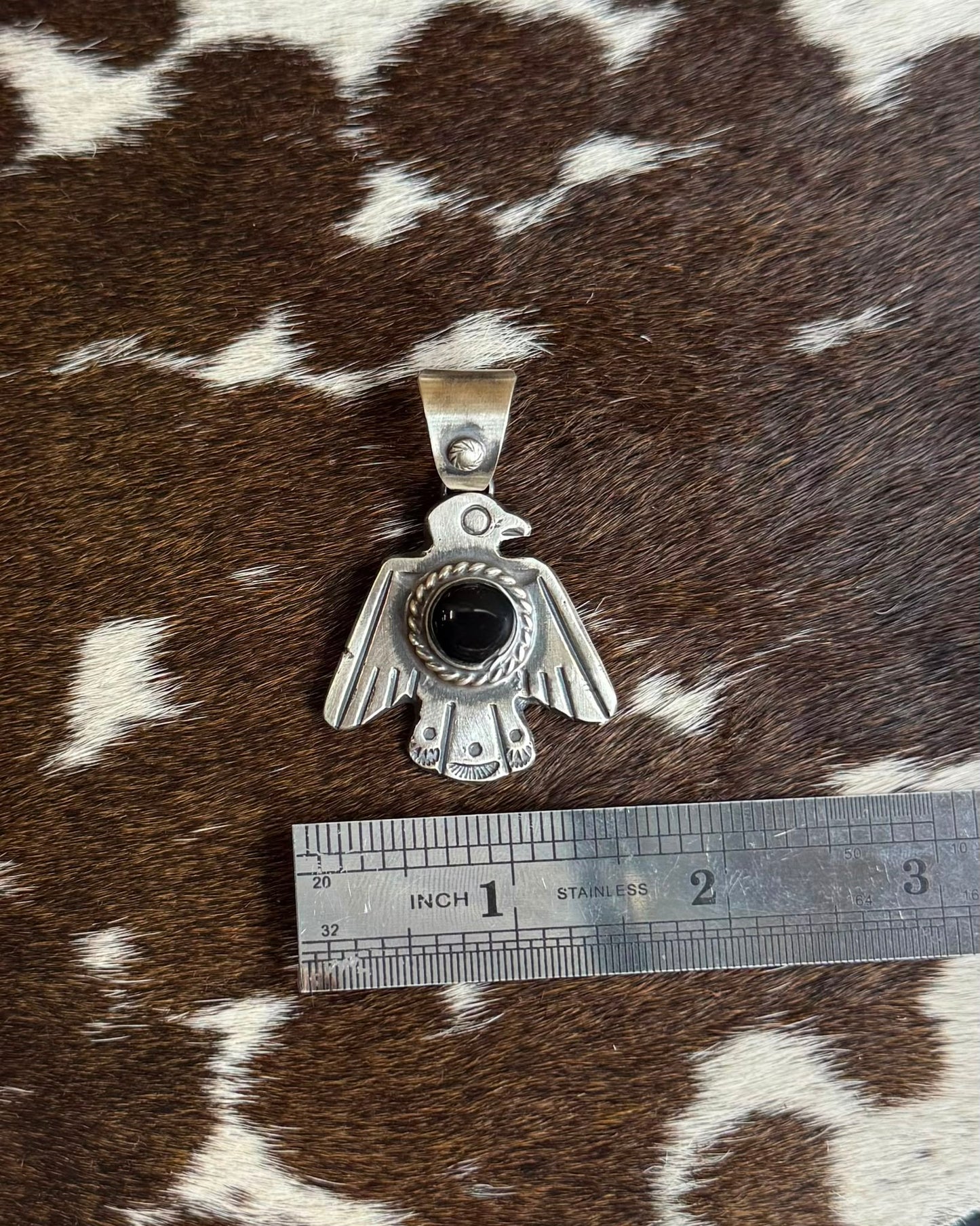Black Onyx Thunderbird Pendant *Native