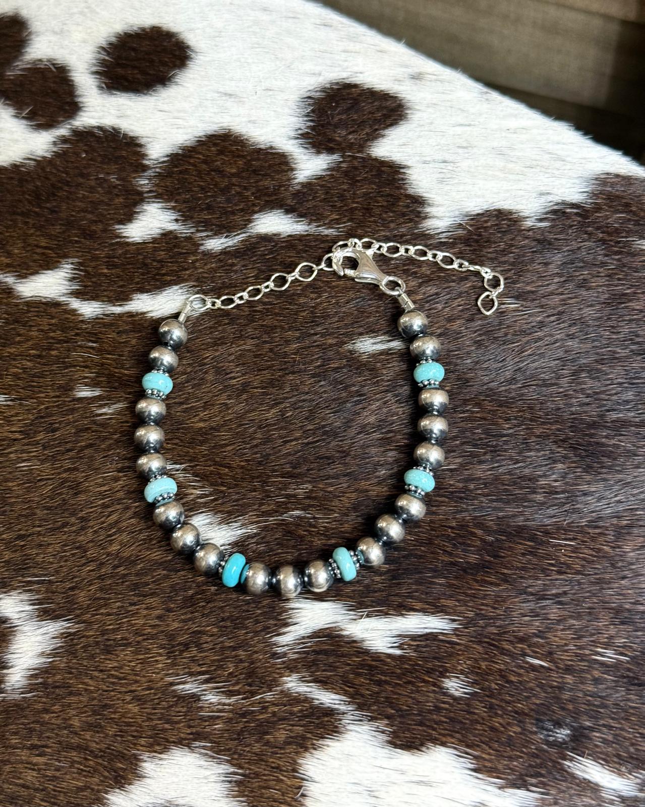 Pearl Kingman Clasp Anklet