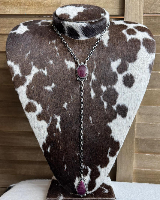 Purple Spiny 2 Stone Lariat *Native