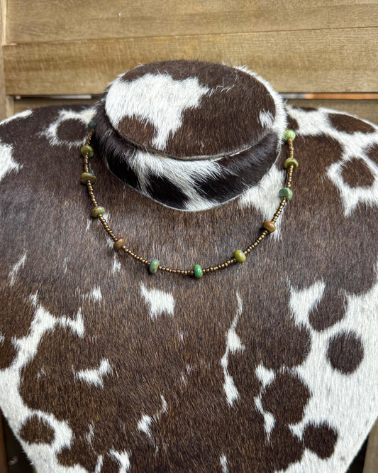 17" Green & Brown Stacker (Stone Varies)