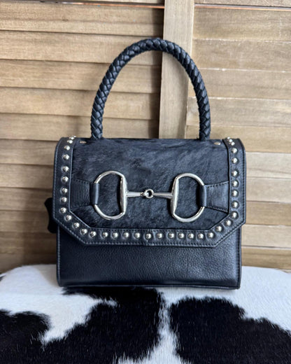 Black Studded Snaffle Bit Handbag
