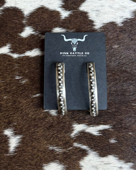 Sterling Textured Hoops *Native