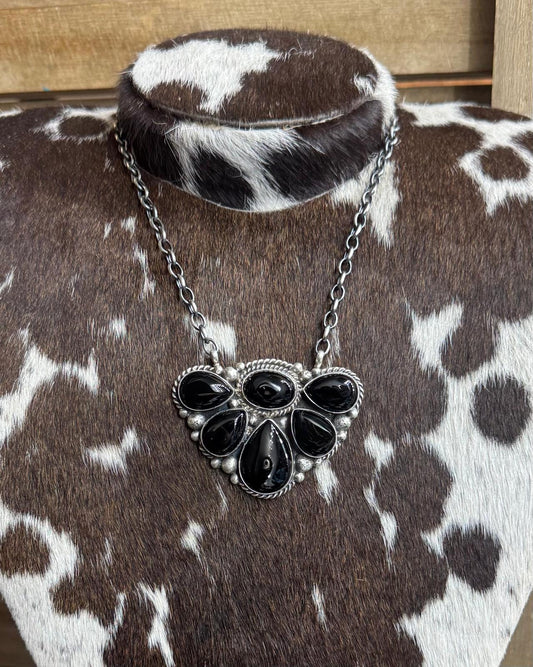 Black Onyx Half Cluster Necklace *Native