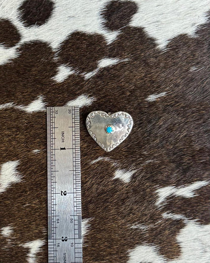 Silver One Stone Heart Pin/ Pendant *Native