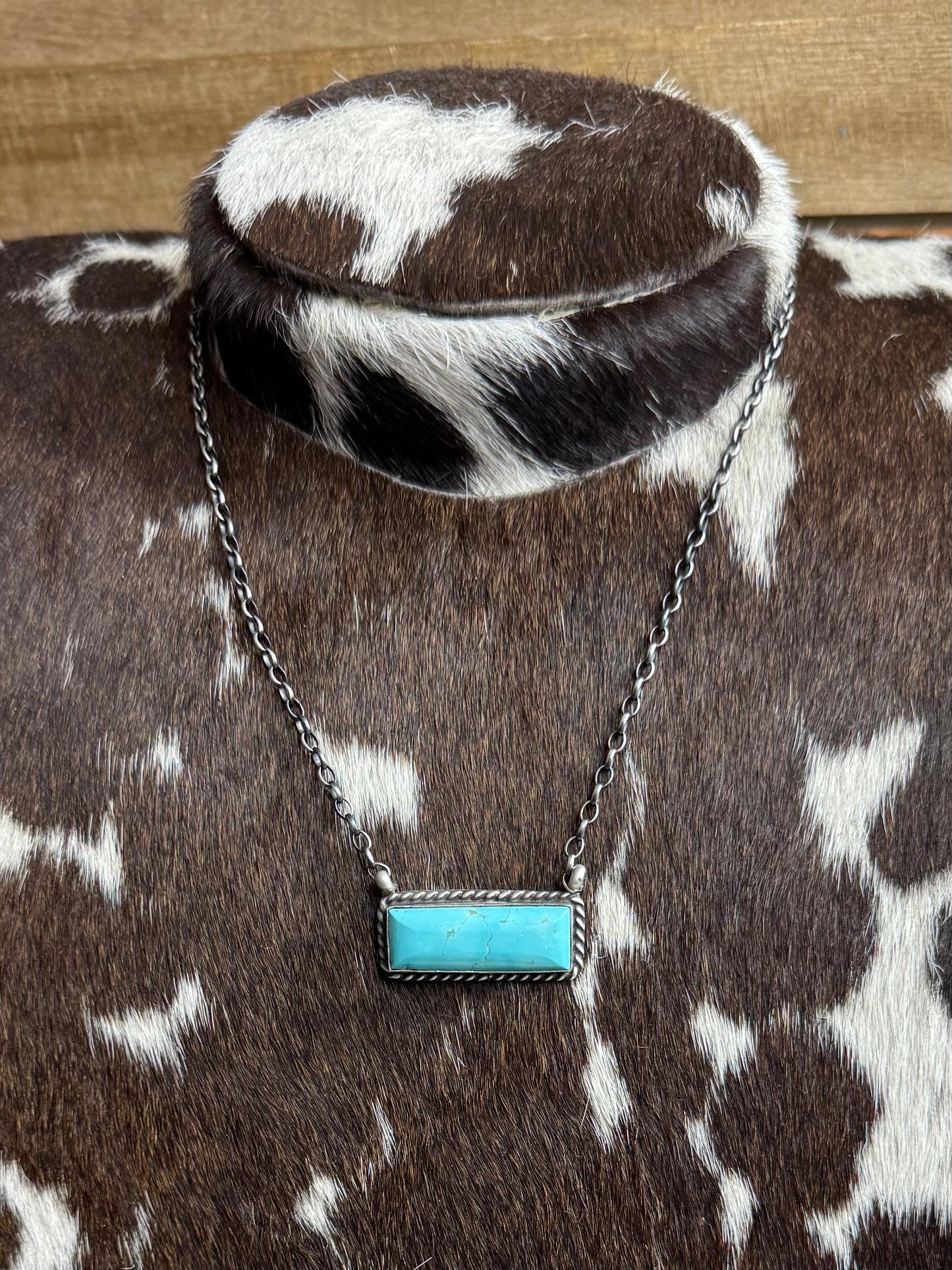 17" Turquoise Bar Necklace *Native